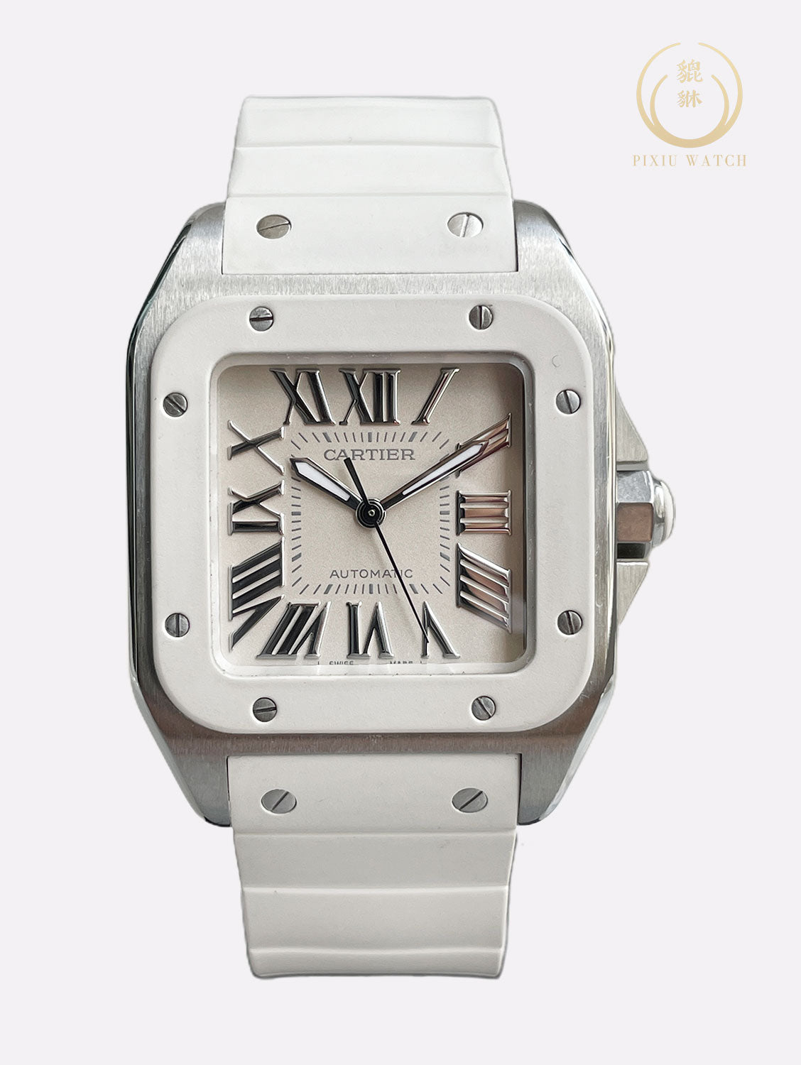 Cartier Santos 100 White Rubber