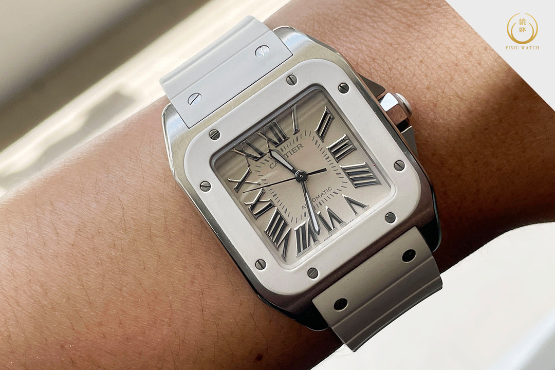 Cartier Santos 100 White Rubber