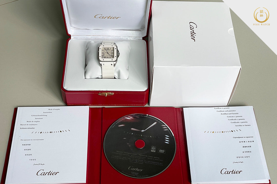 Cartier Santos 100 White Rubber