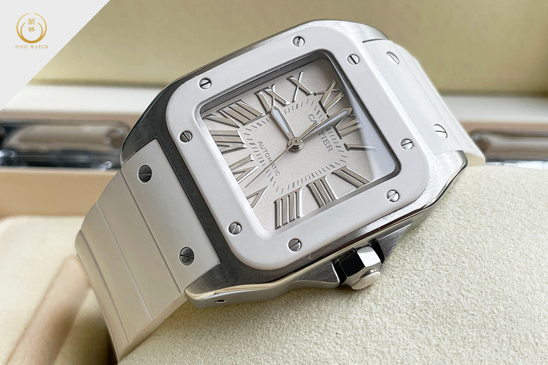 Cartier Santos 100 White Rubber