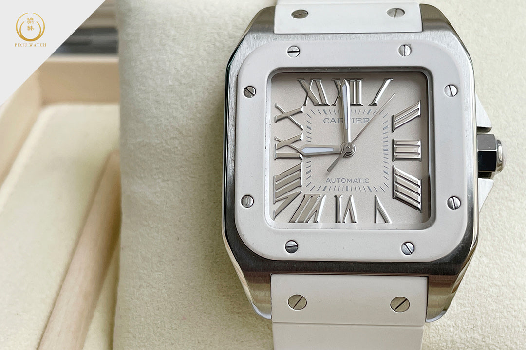 Cartier Santos 100 White Rubber