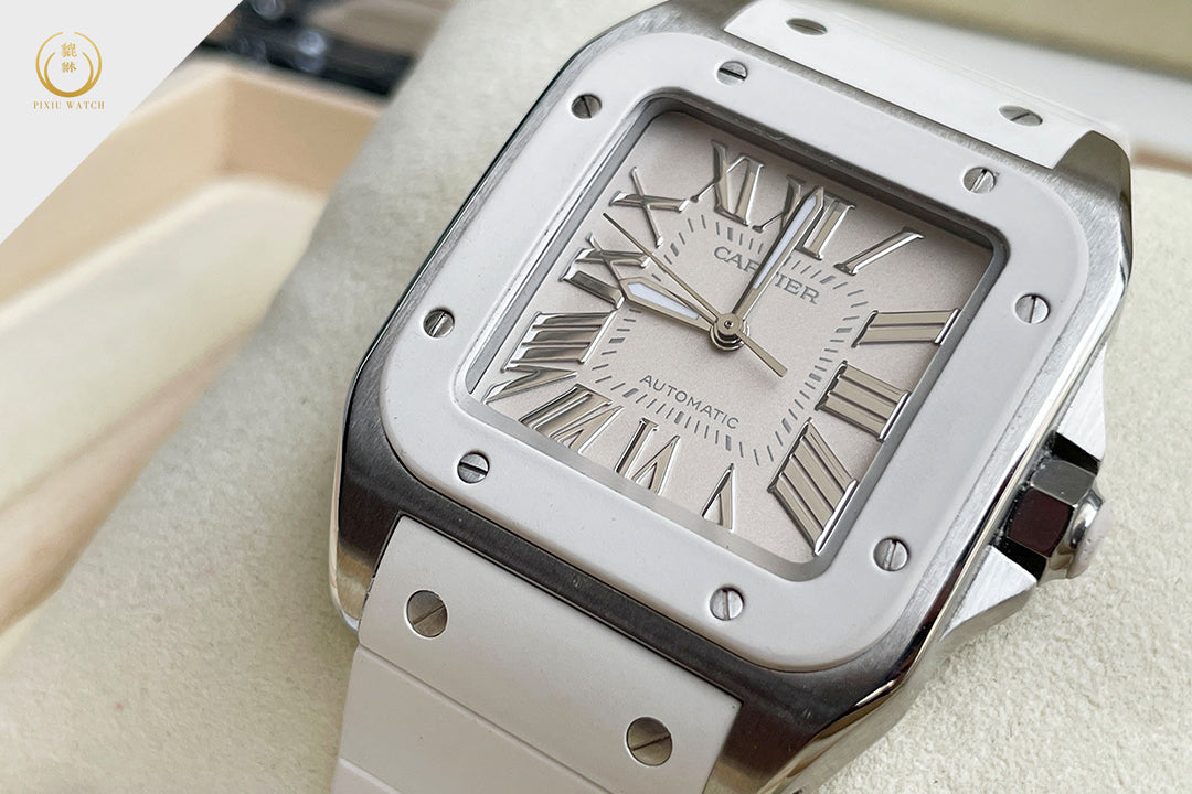 Cartier Santos 100 White Rubber