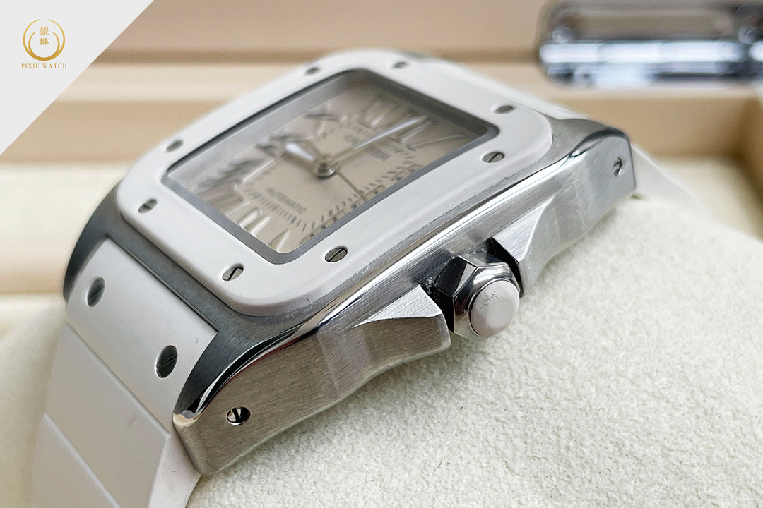 Cartier Santos 100 White Rubber