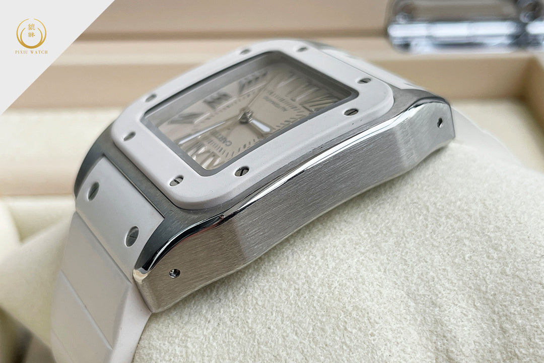 Cartier Santos 100 White Rubber
