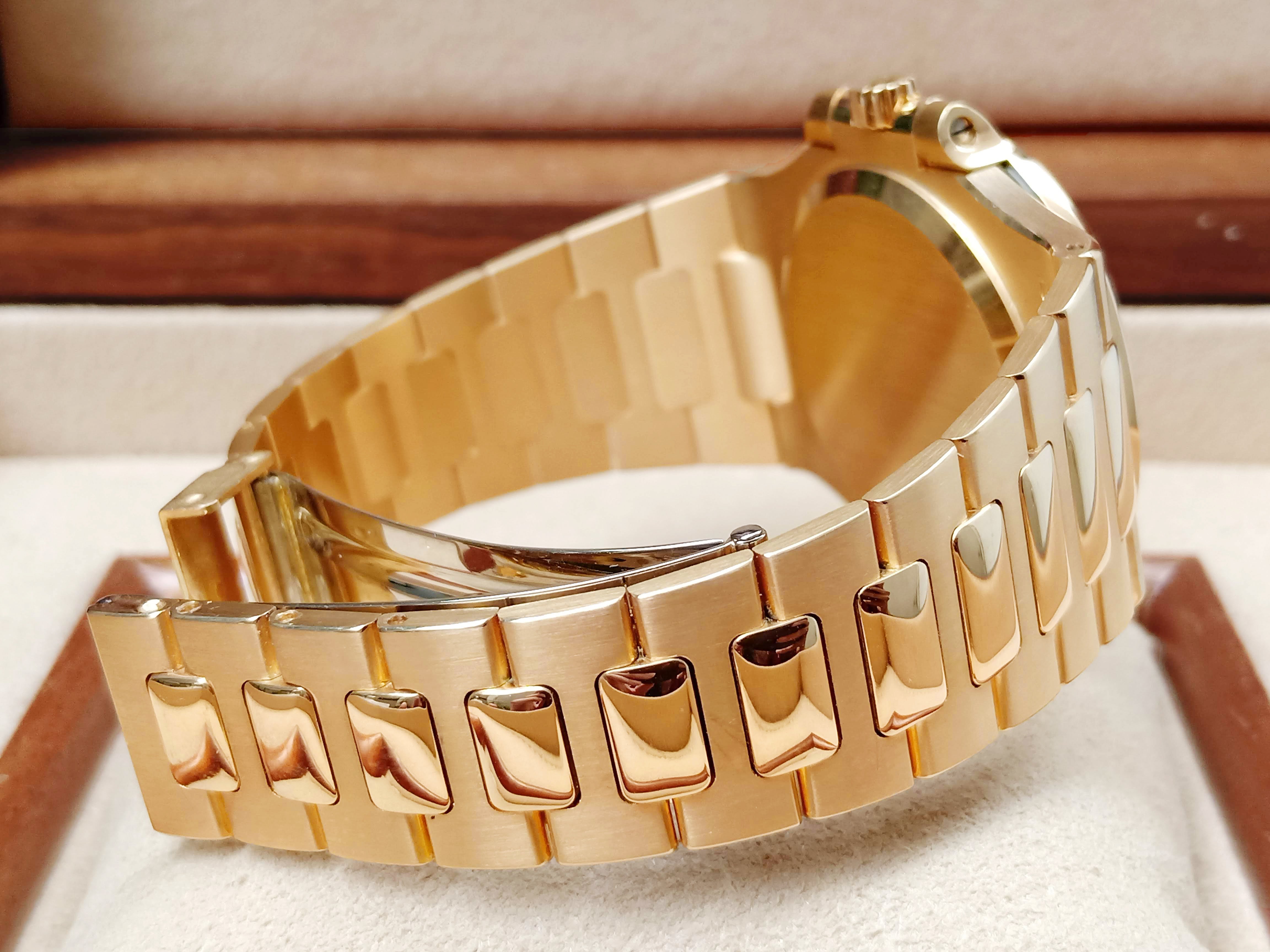 Patek Phillipe 3800/3j Nautilus Full Gold Original Diamond