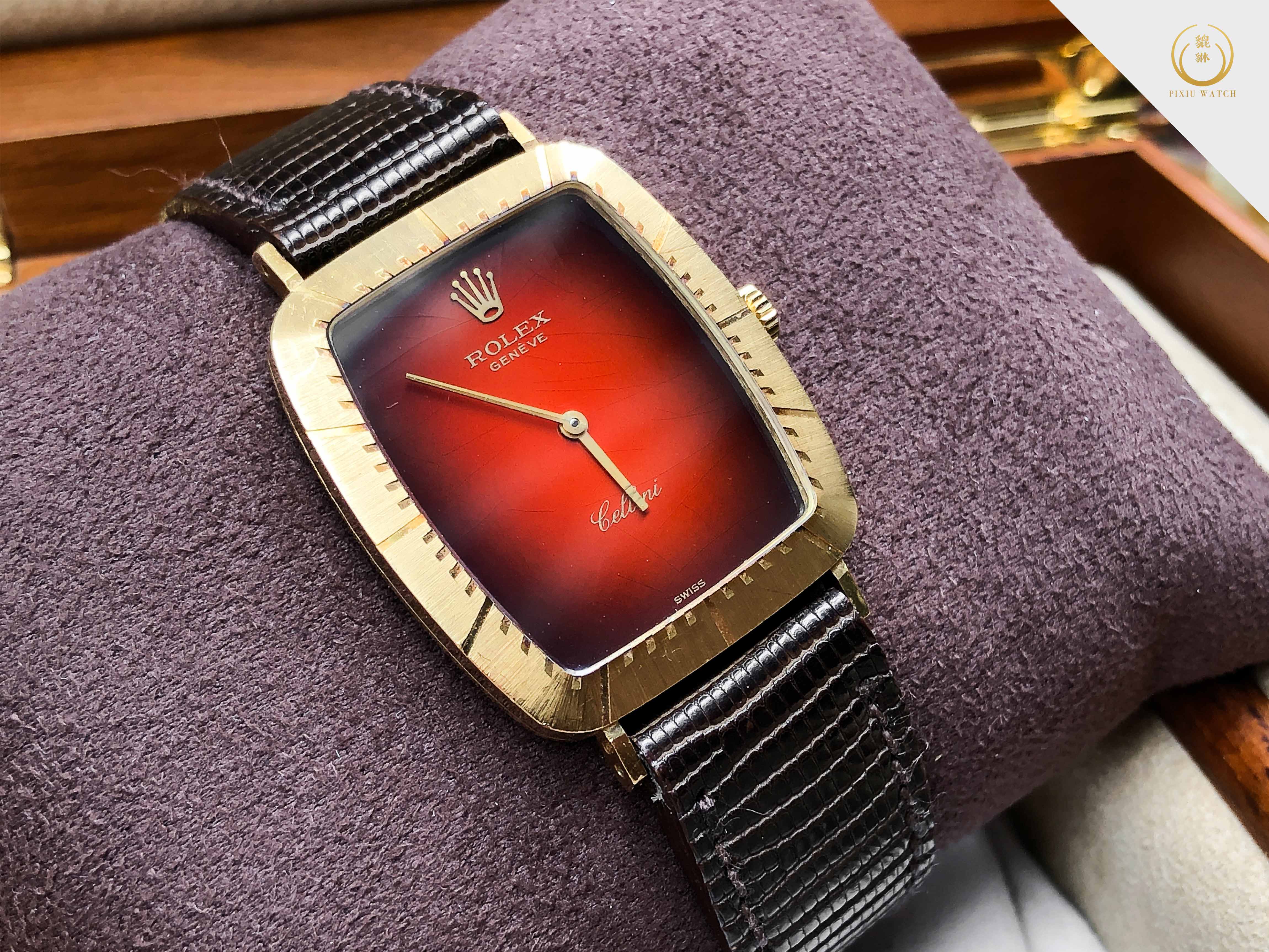 Rolex Cellini 4323 Red Vignette Vintage 18K Gold