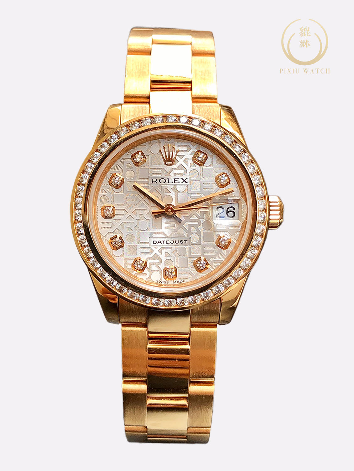 Rolex Datejust 18K Full Rose Gold Diamond