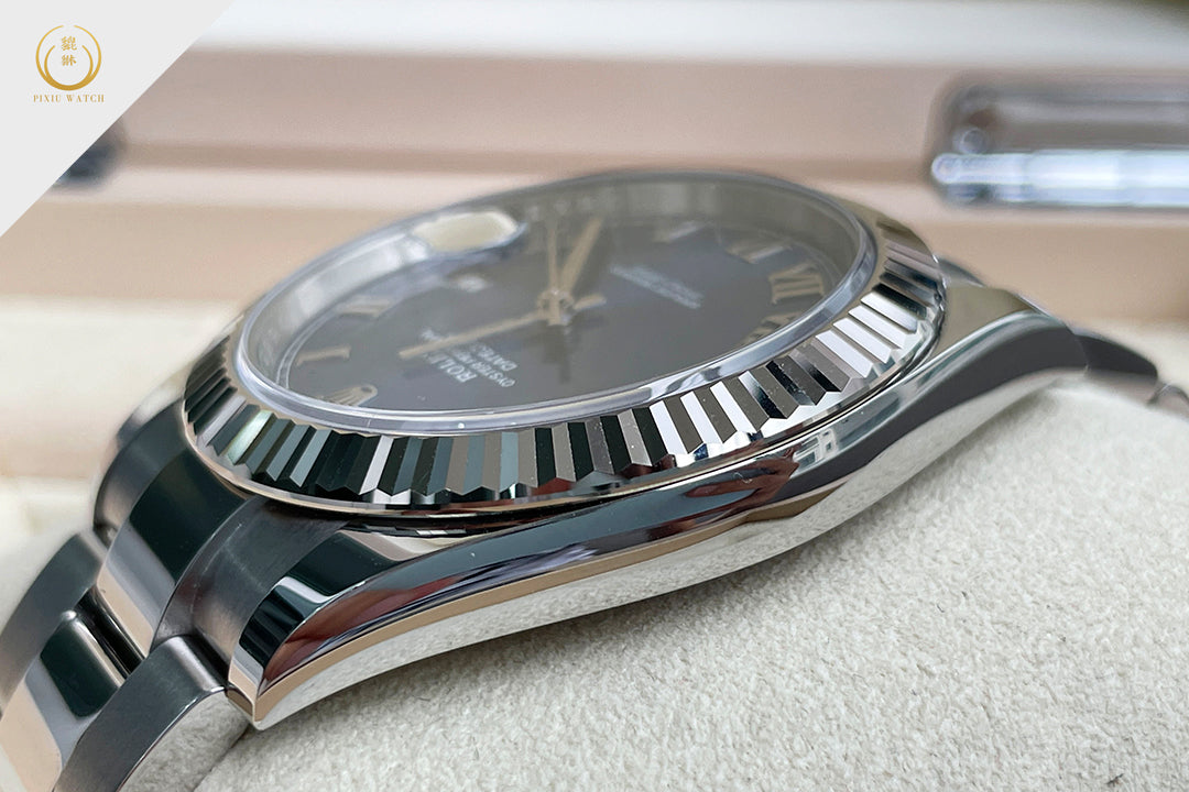 Rolex Datejust Fluted Bezel White Gold Blue Dial