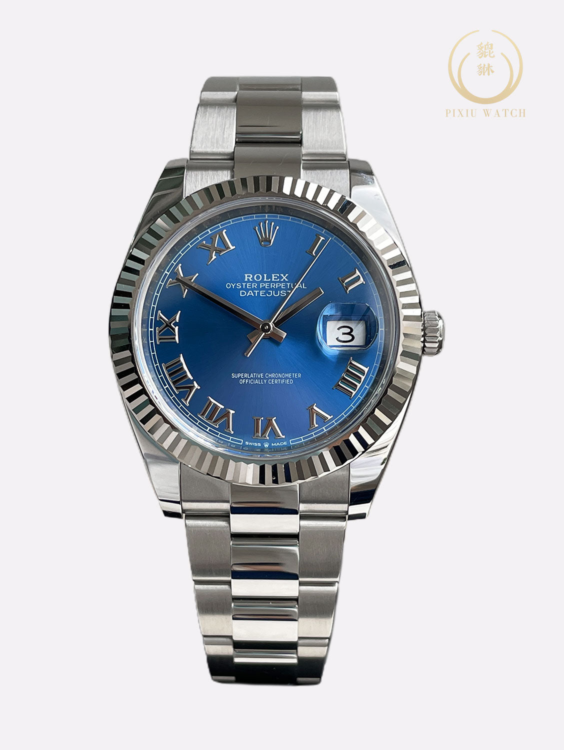 Rolex Datejust Fluted Bezel White Gold Blue Dial