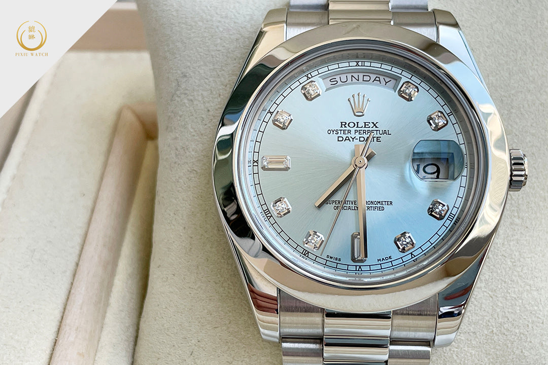 Rolex Day-Date Platinum Ice Blue Diamond-Set Series G