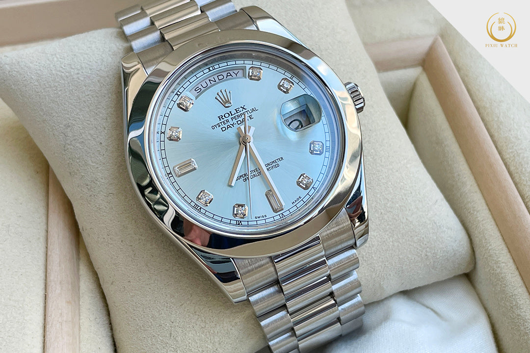 Rolex Day-Date Platinum Ice Blue Diamond-Set Series G