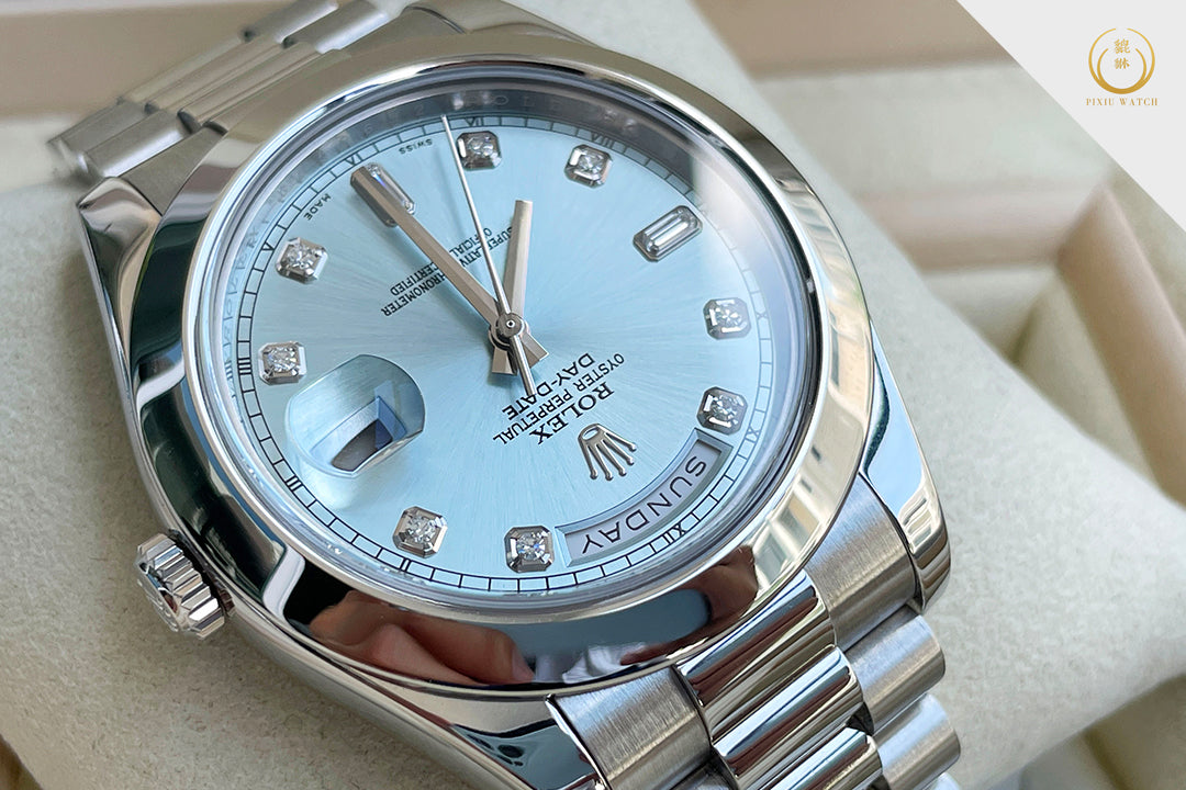 Rolex Day-Date Platinum Ice Blue Diamond-Set Series G
