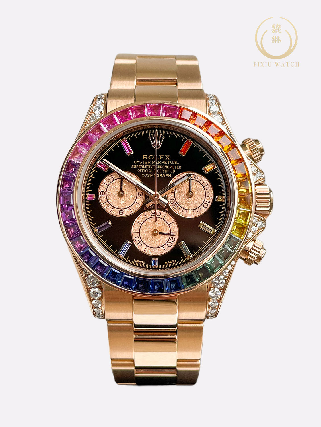 Rolex Daytona Full Rose Gold Rainbow