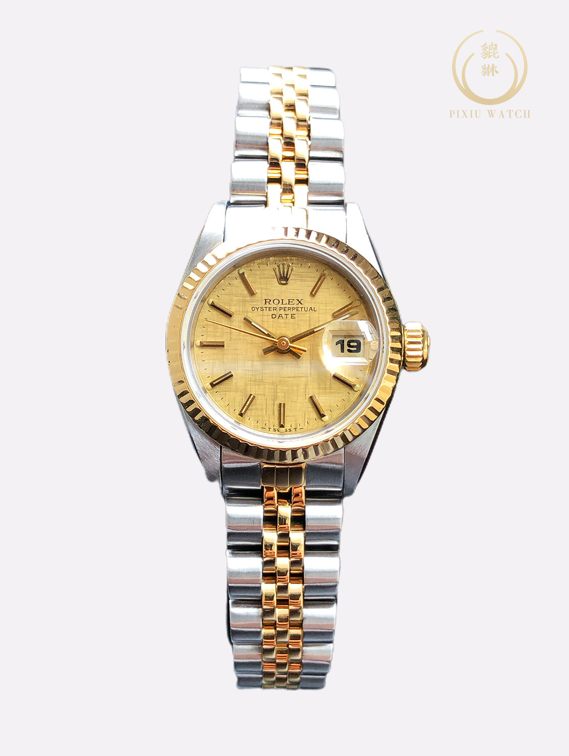 Rolex Oyster Perpetual Lady Date Two Tone Linen Dial