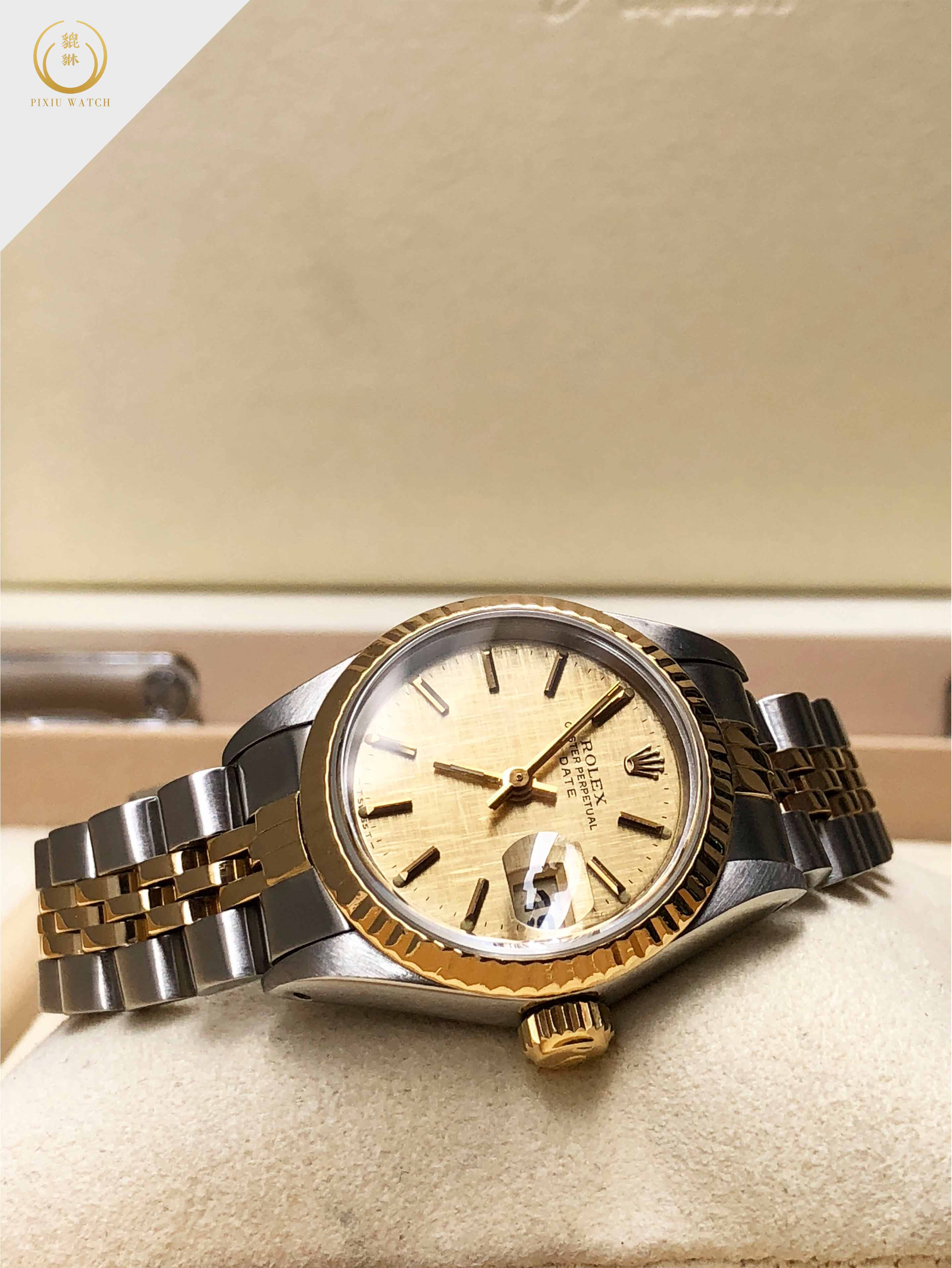 Rolex Oyster Perpetual Lady Date Two Tone Linen Dial