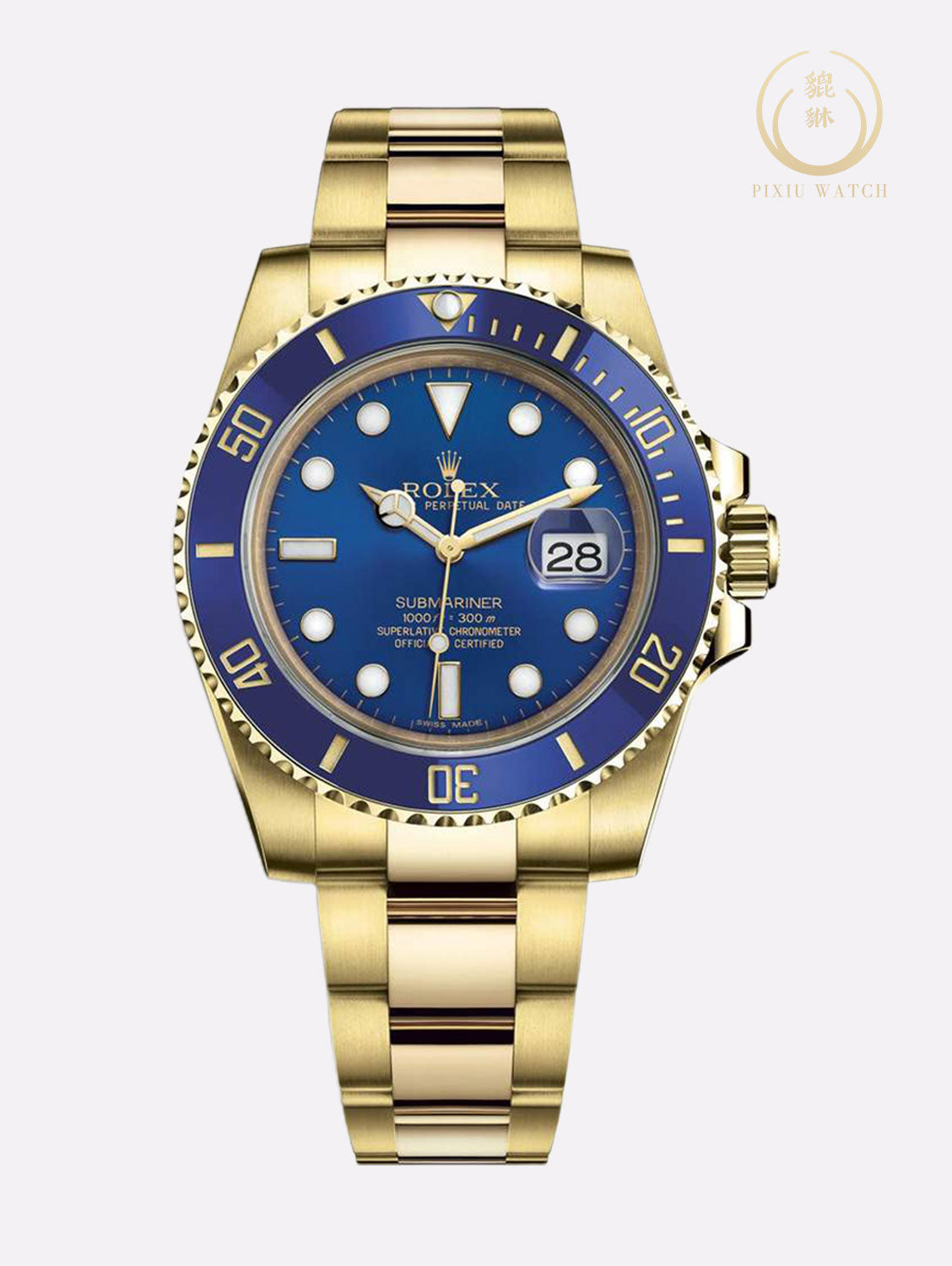 Rolex Submariner Full Yellow Gold Blue Dial