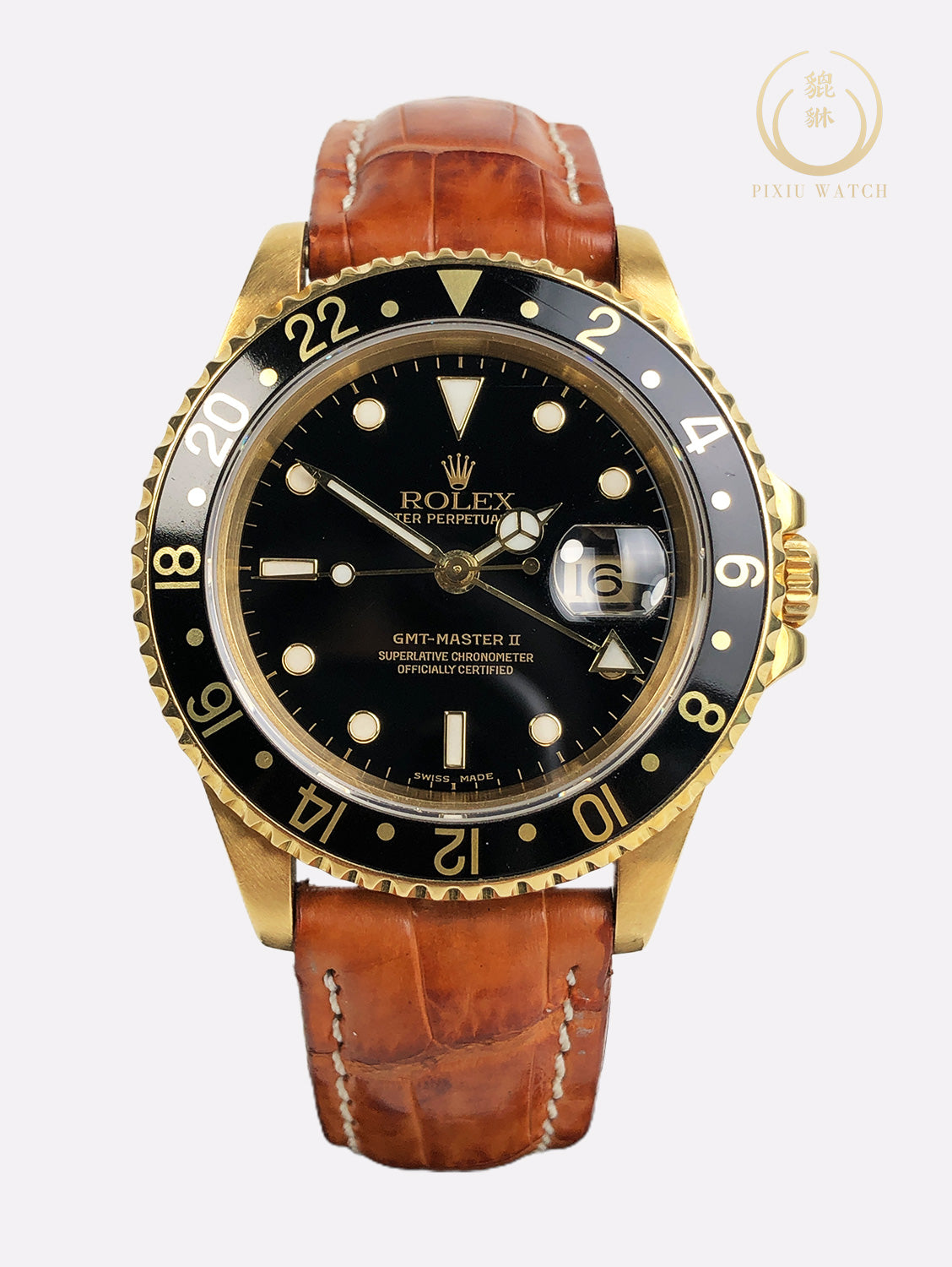 Rolex Vintage GMT-MASTER II 18K Yellow Gold (16718)