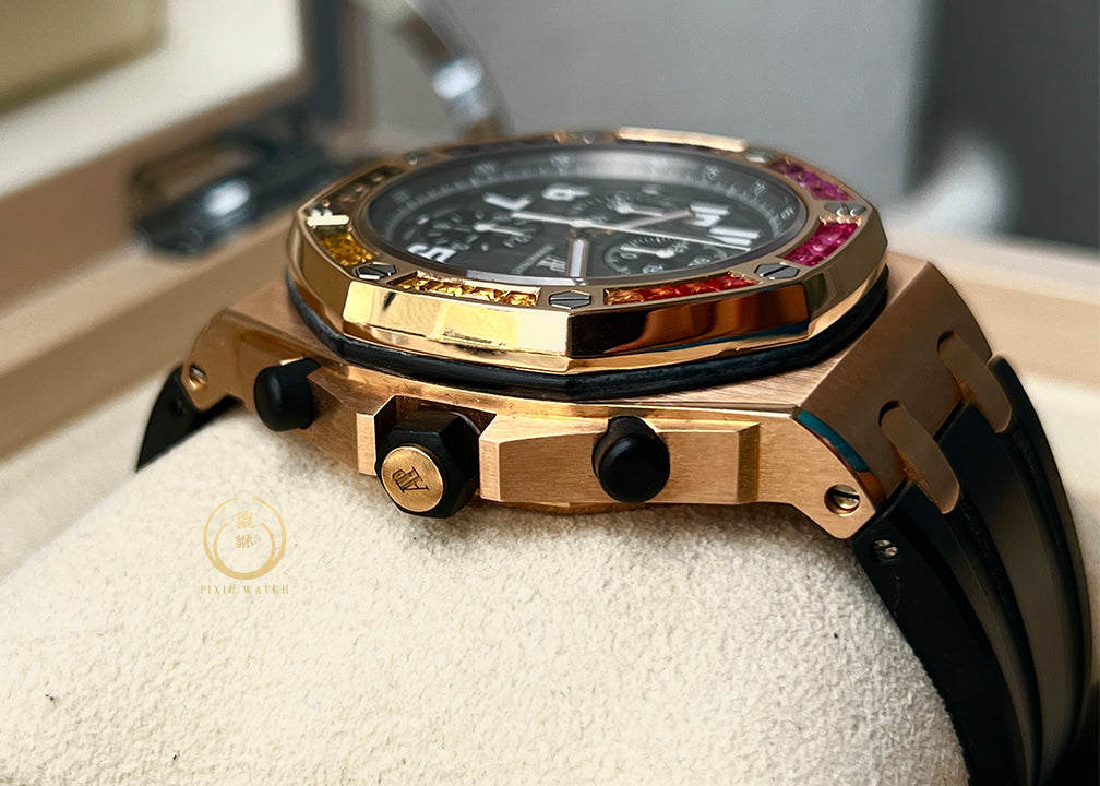 Audemars Piguet ROO 25940 Rubber Clad Pink Gold Rainbow