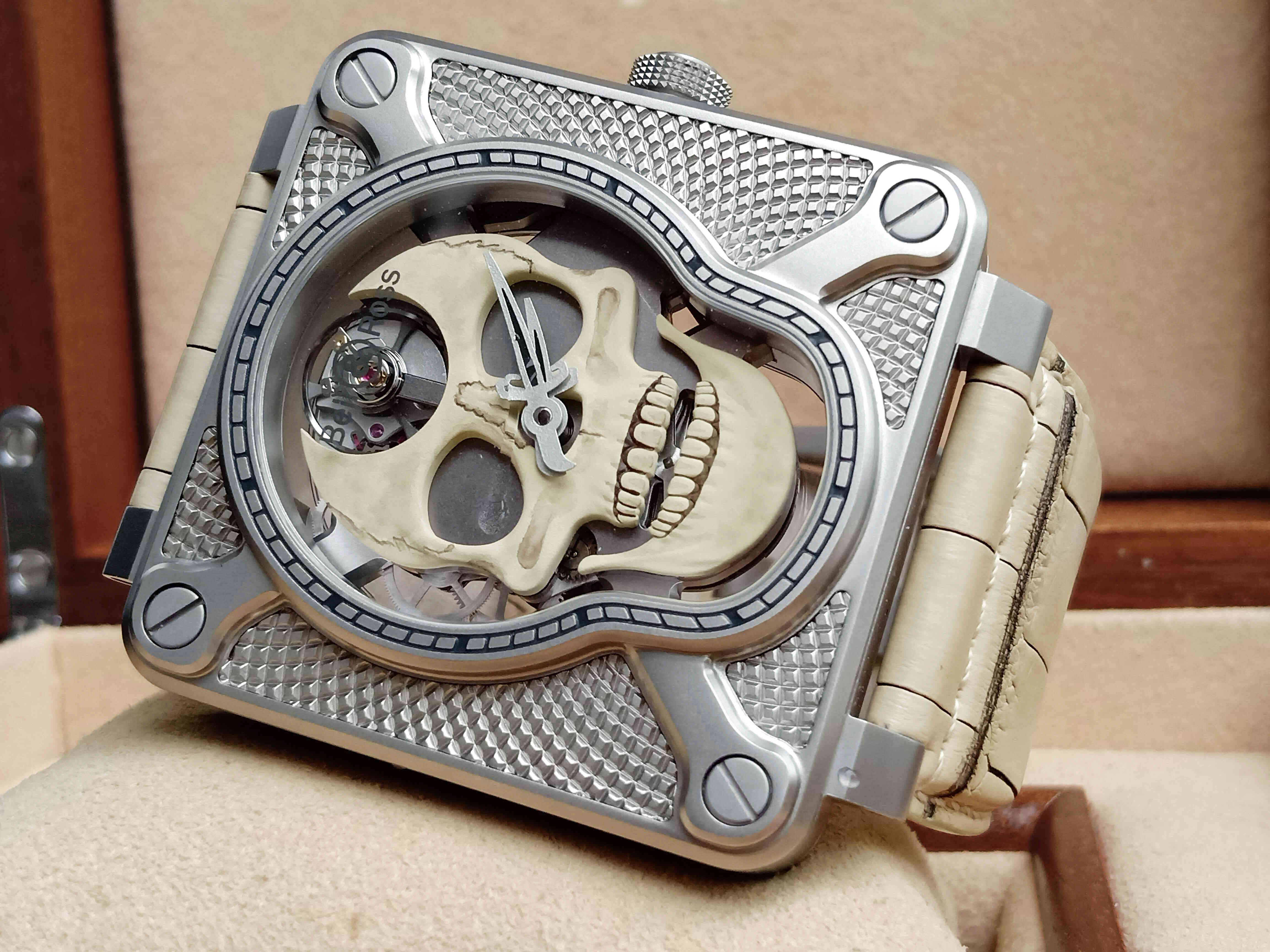 Bell & Ross BR 01 Laughing Skull White