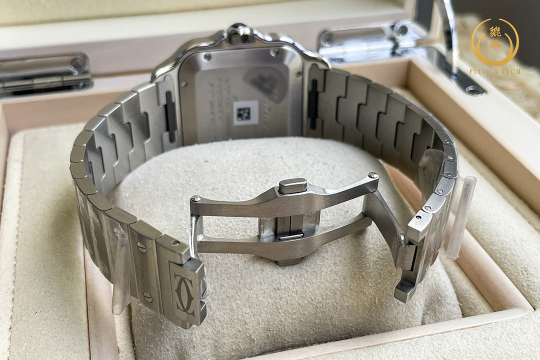 Cartier Santos Steel Blue Bezel
