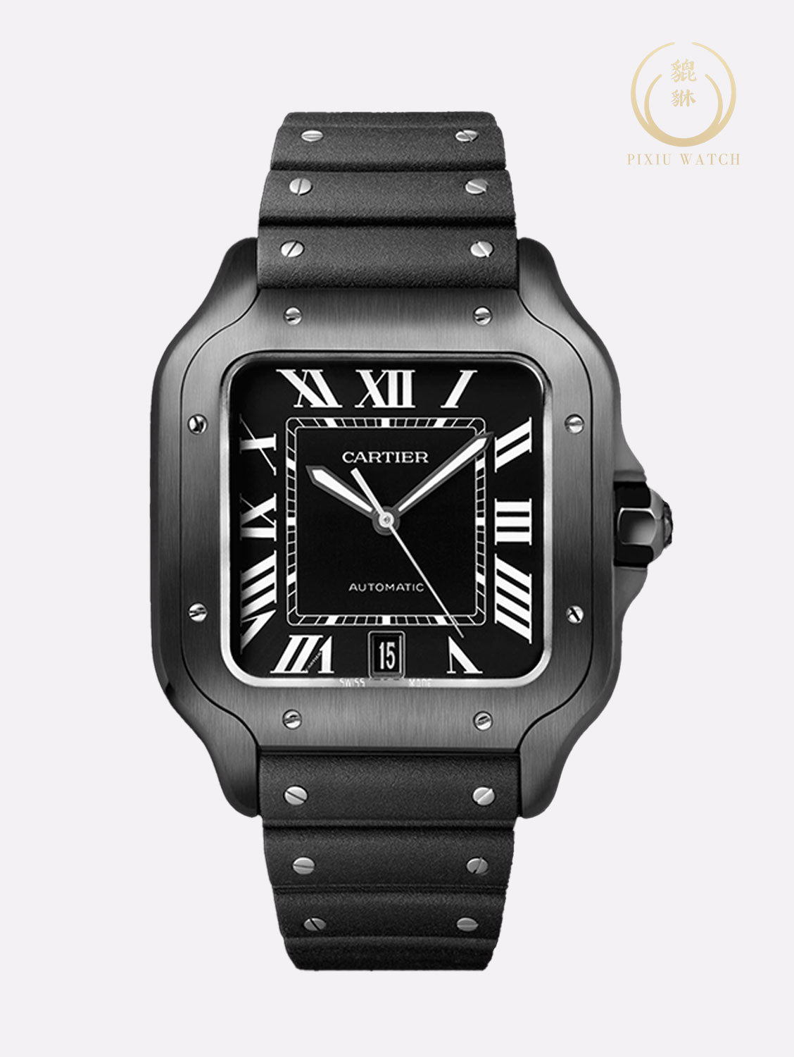 Cartier Santos Large Model Black Steel