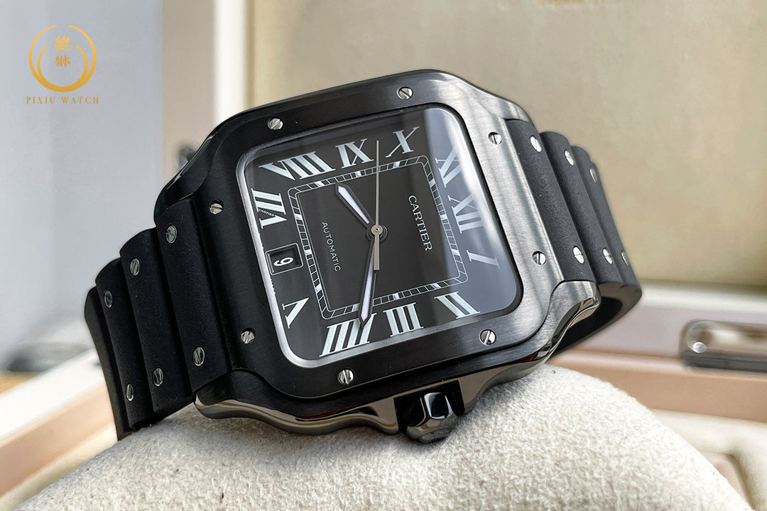 Cartier Santos Large Model Black Steel