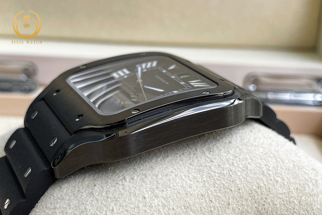 Cartier Santos Large Model Black Steel