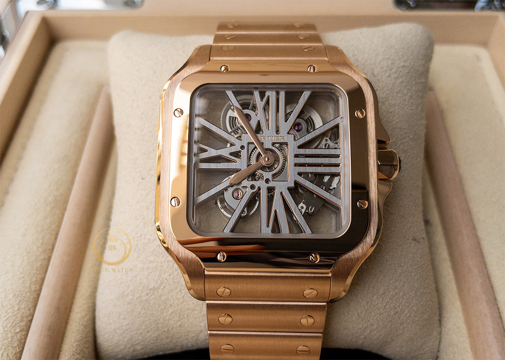 “New” Cartier Santos Skeleton Rose Gold
