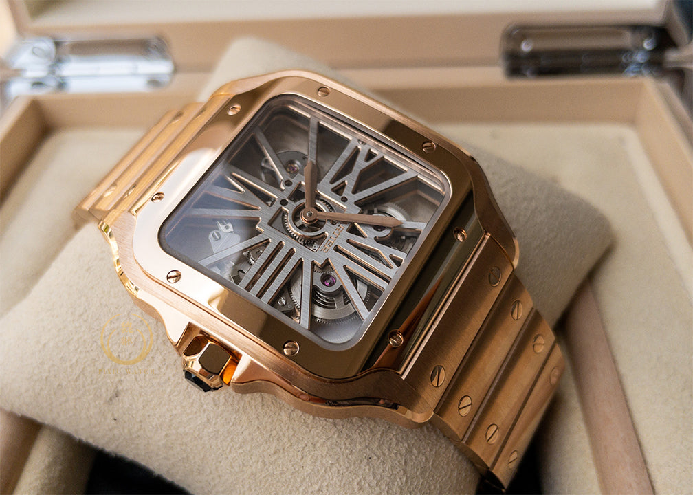 “New” Cartier Santos Skeleton Rose Gold