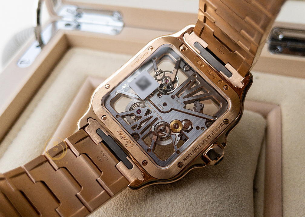 “New” Cartier Santos Skeleton Rose Gold