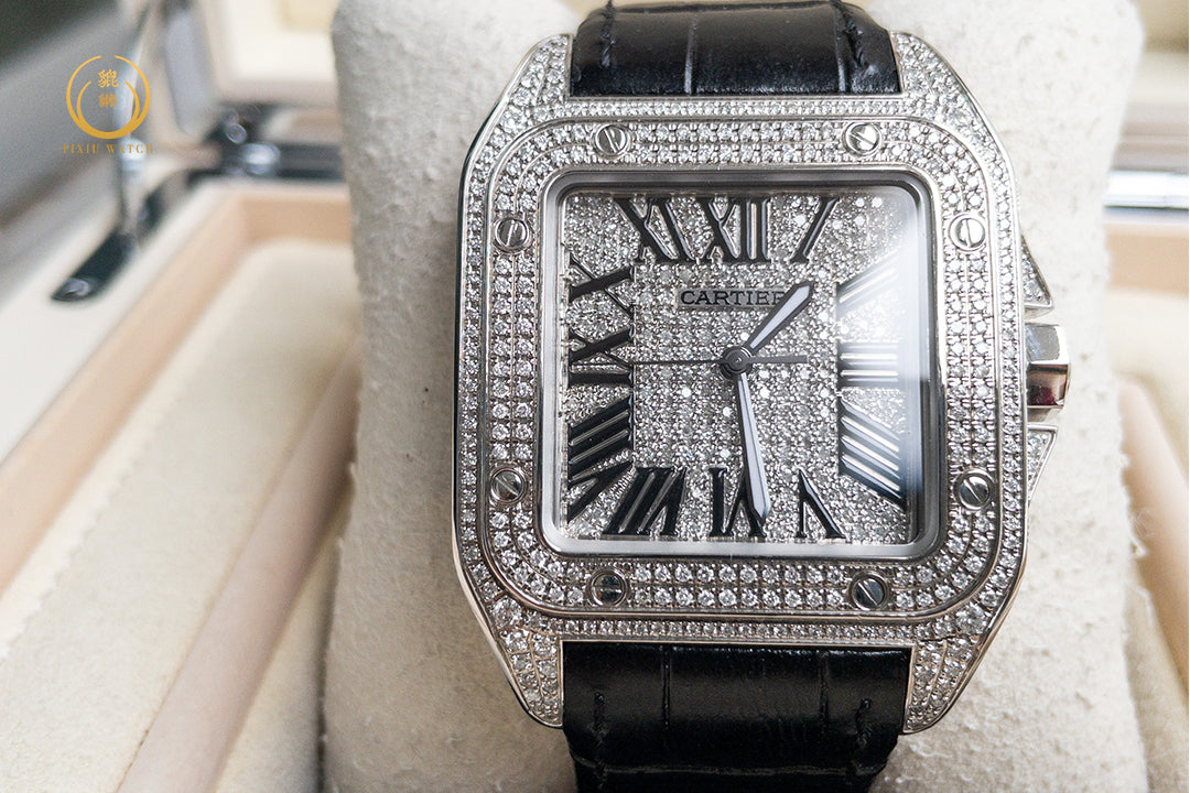 Cartier Santos 100 Full Diamond Size XL