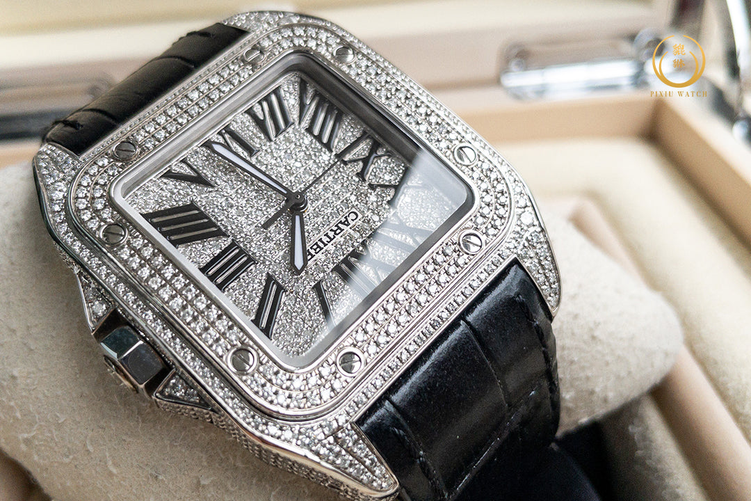 Cartier Santos 100 Full Diamond Size XL