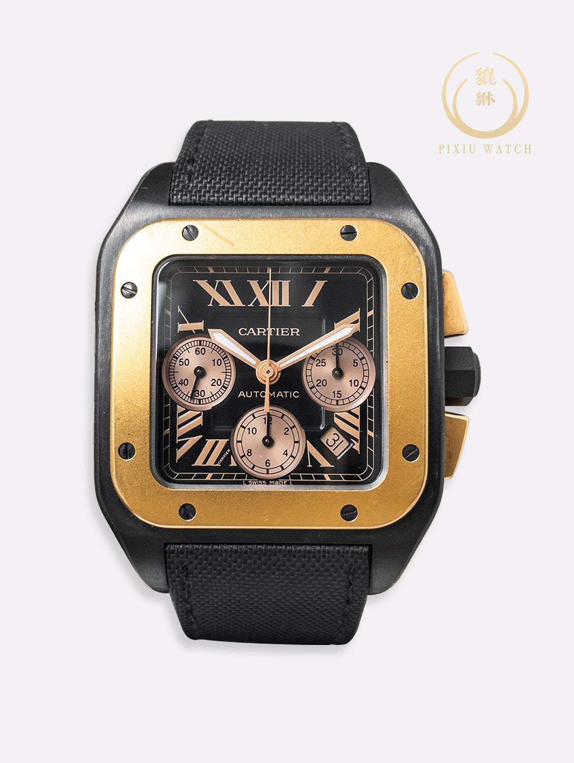 Cartier Santos 100 XL 3104 Chronograph Titanium/Rose Gold