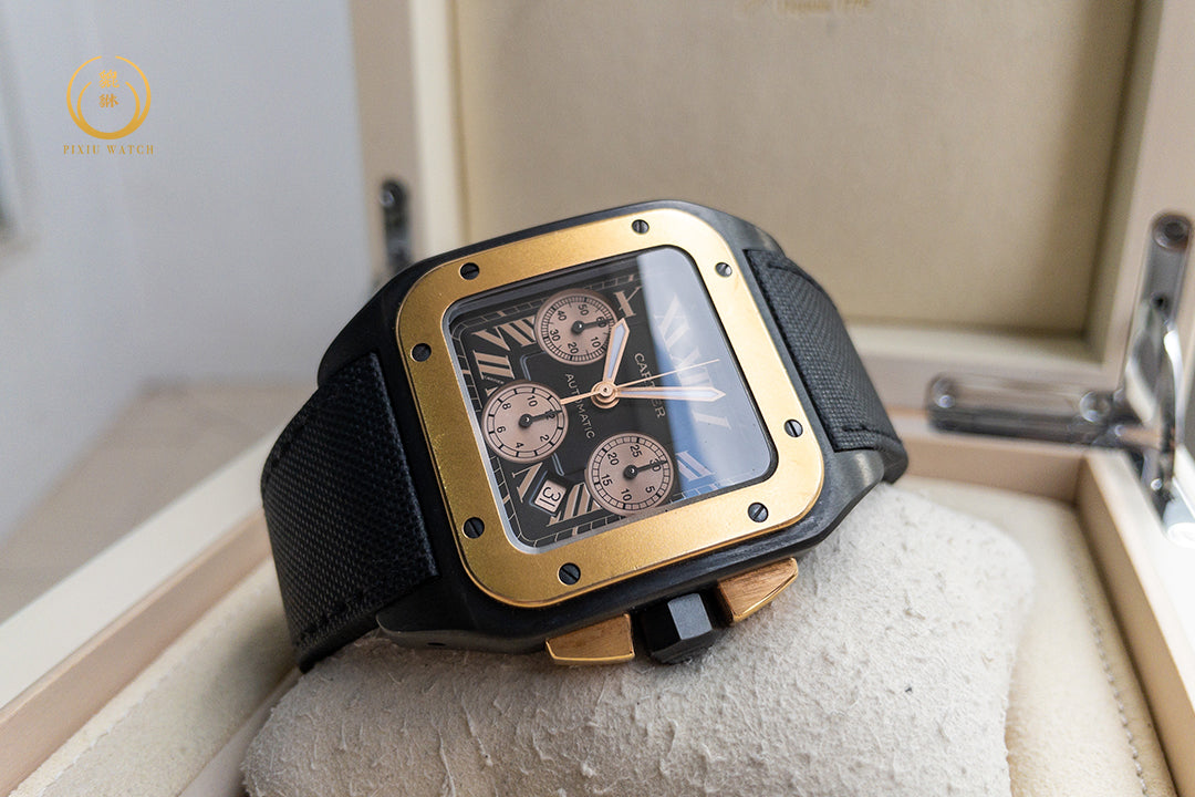 Cartier Santos 100 XL 3104 Chronograph Titanium/Rose Gold