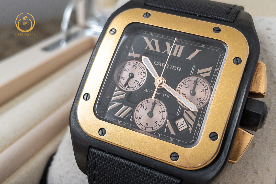 Cartier Santos 100 XL 3104 Chronograph Titanium/Rose Gold
