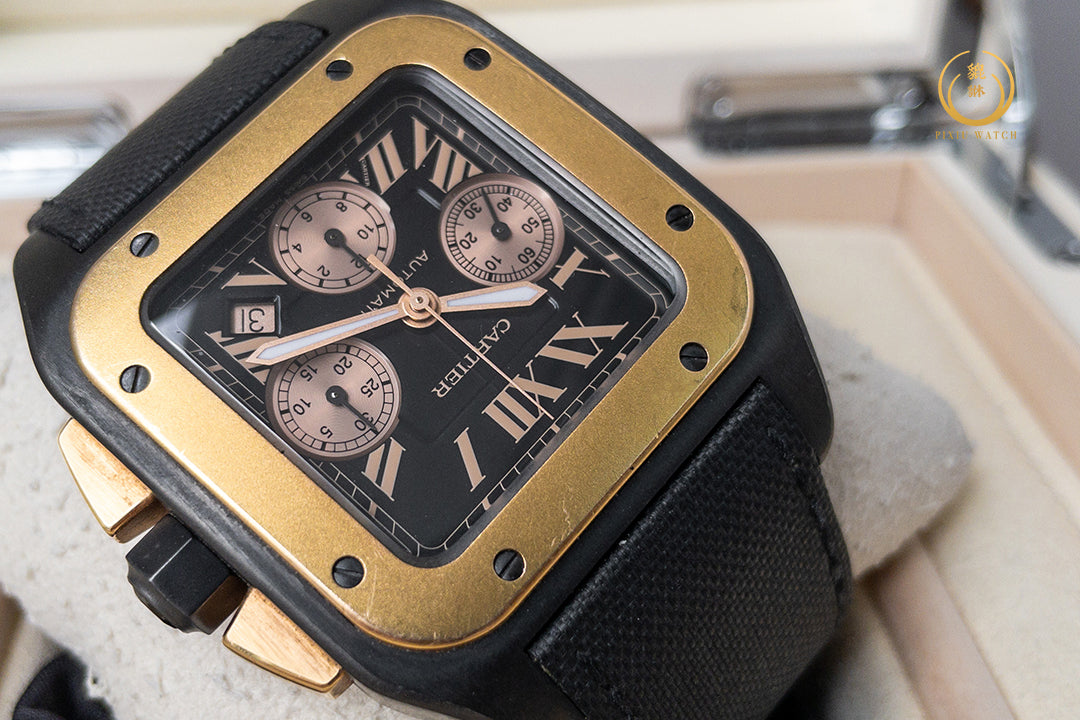 Cartier Santos 100 XL 3104 Chronograph Titanium/Rose Gold