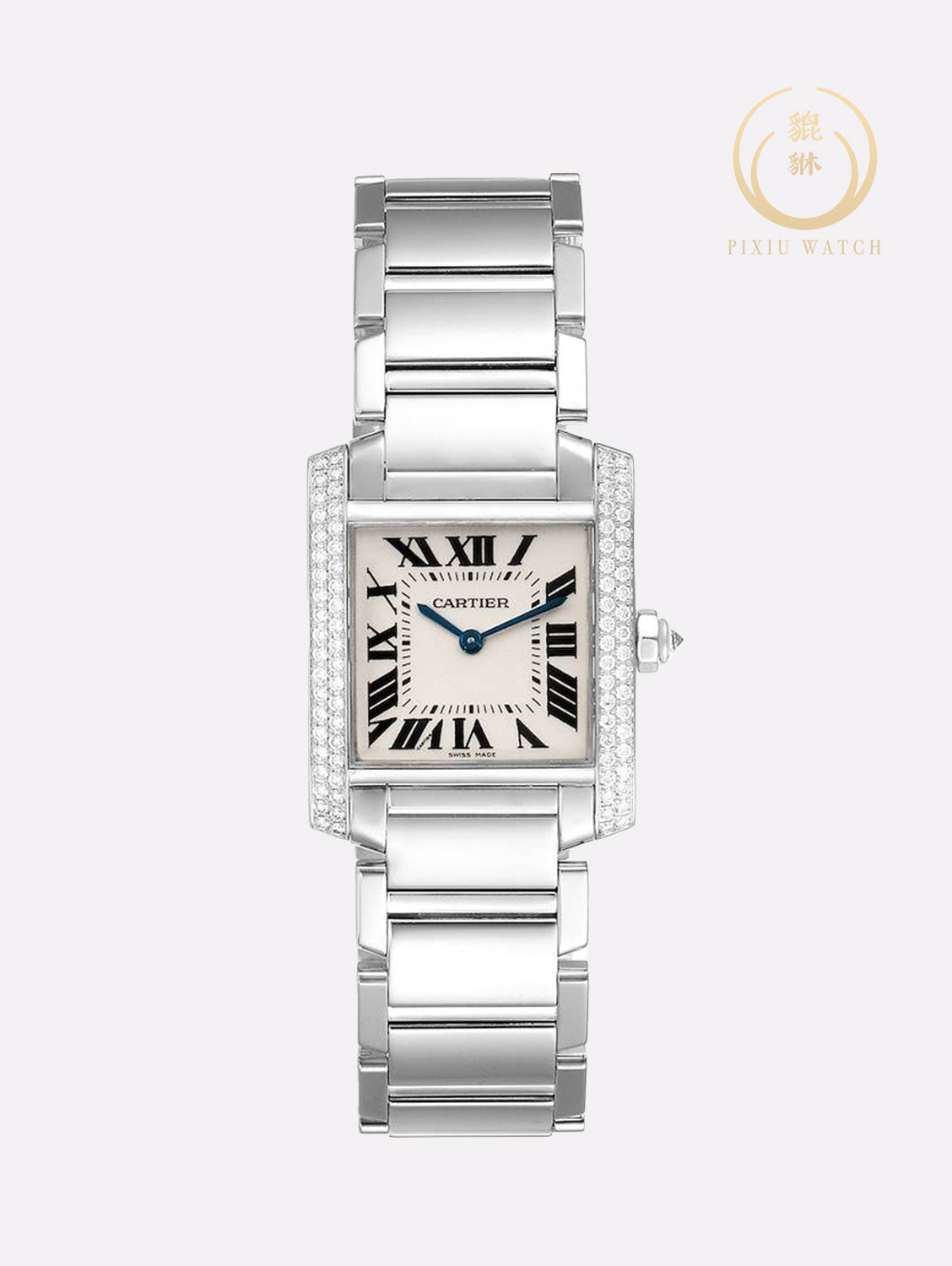 Cartier Tank Francaise 18K White Gold Diamonds Quartz
