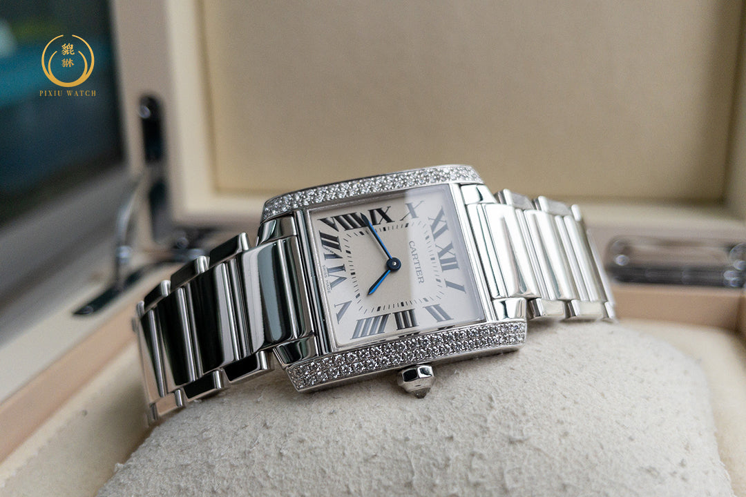 Cartier Tank Francaise 18K White Gold Diamonds Quartz