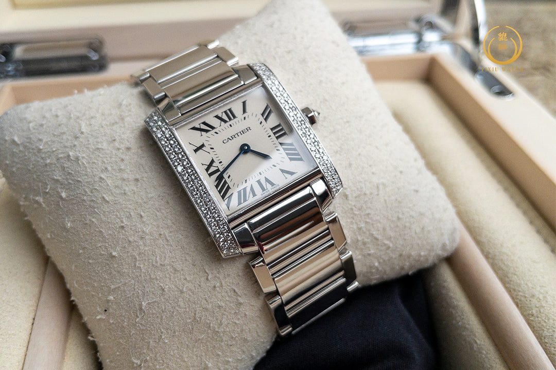 Cartier Tank Francaise 18K White Gold Diamonds Quartz