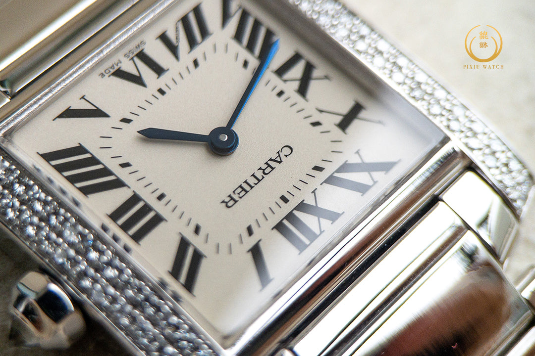 Cartier Tank Francaise 18K White Gold Diamonds Quartz