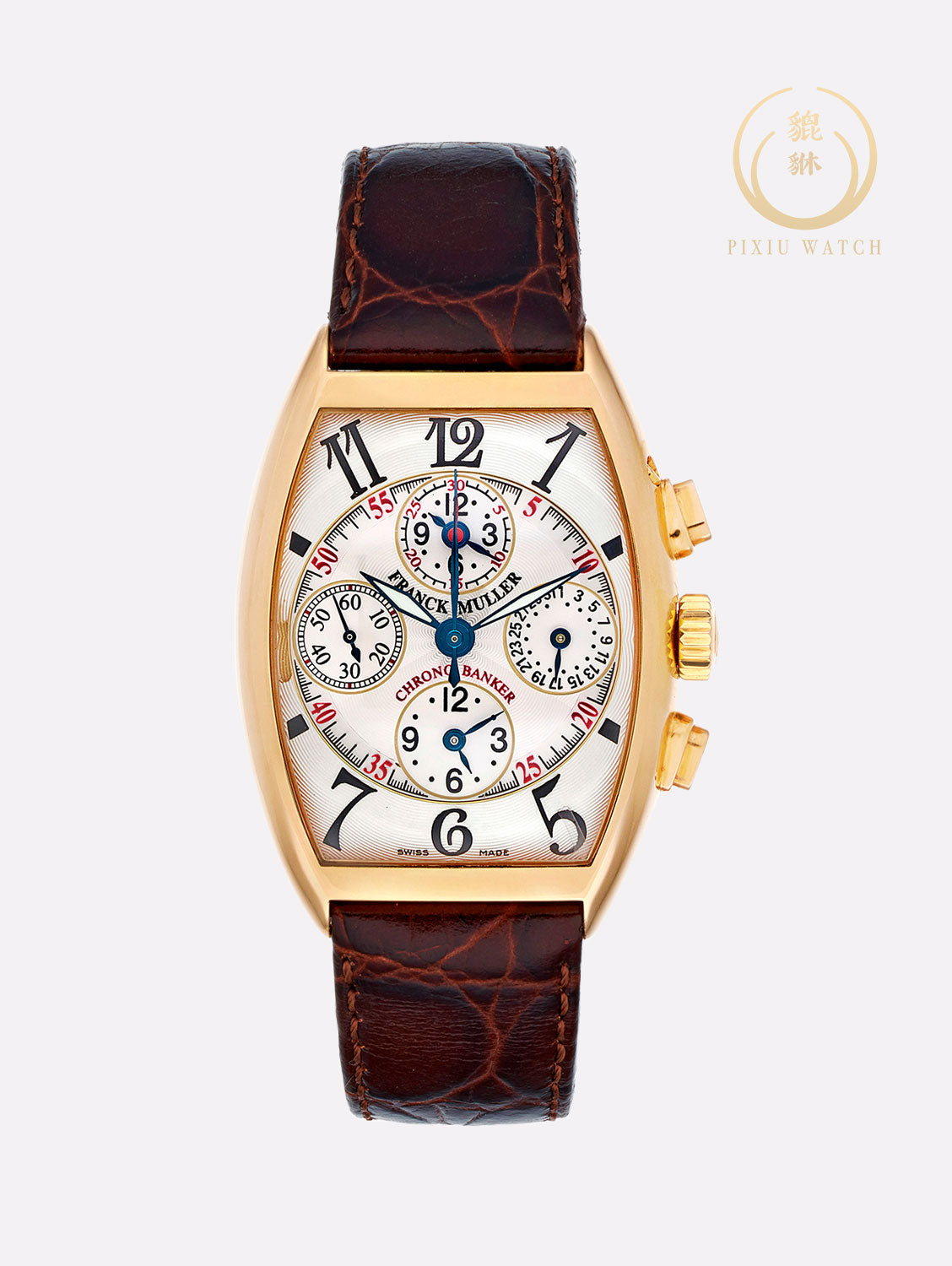 Franck Muller ChronoBanker 7850 Triple Time 18K Yellow Gold