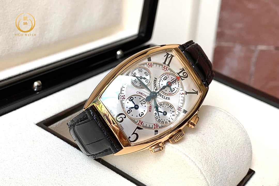Franck Muller ChronoBanker 7850 Triple Time 18K Yellow Gold
