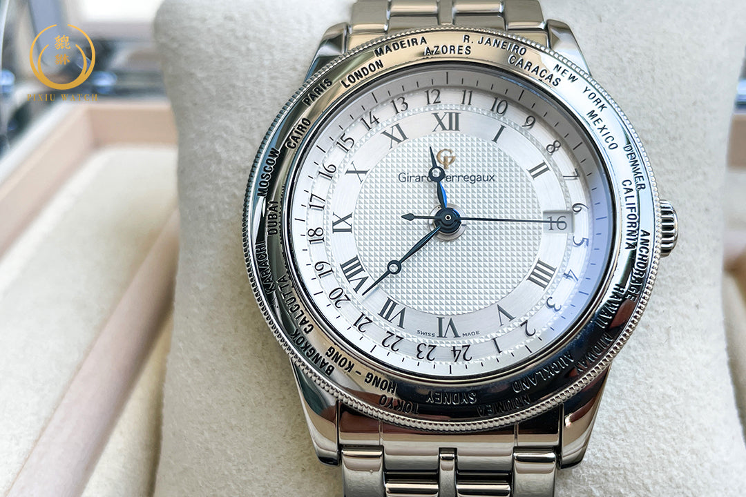 Girard-Perregaux GP 90 World Time Steel White Gold Bezel