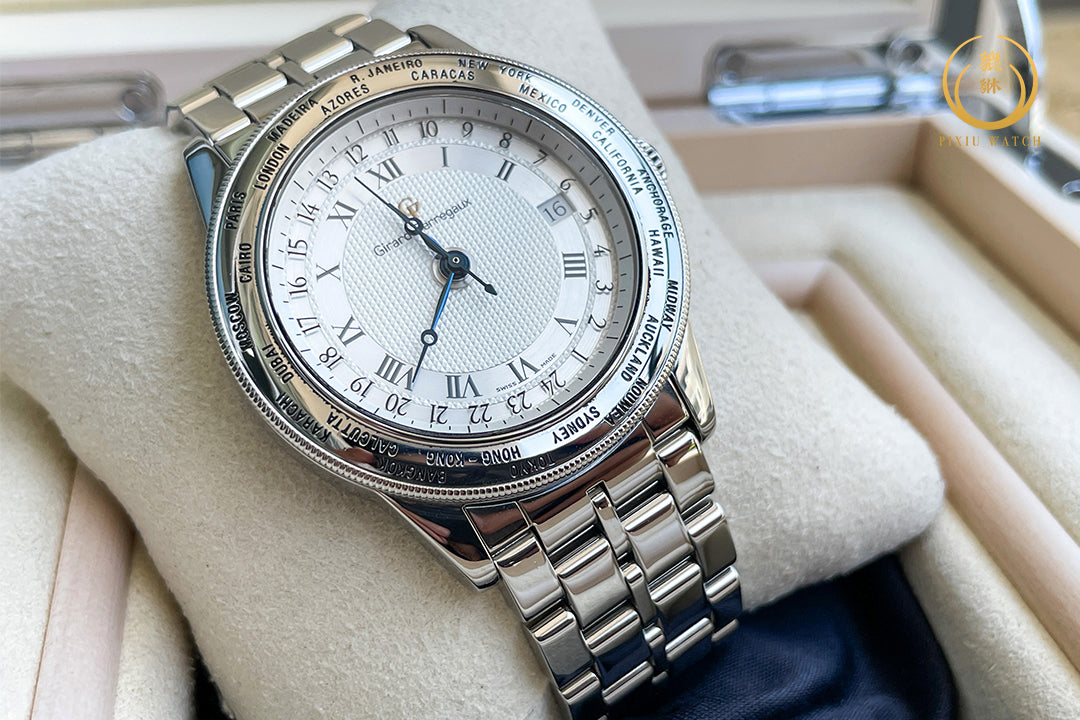 Girard-Perregaux GP 90 World Time Steel White Gold Bezel