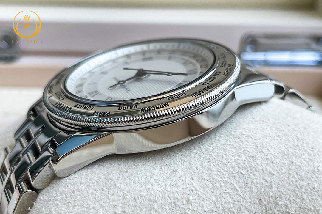 Girard-Perregaux GP 90 World Time Steel White Gold Bezel