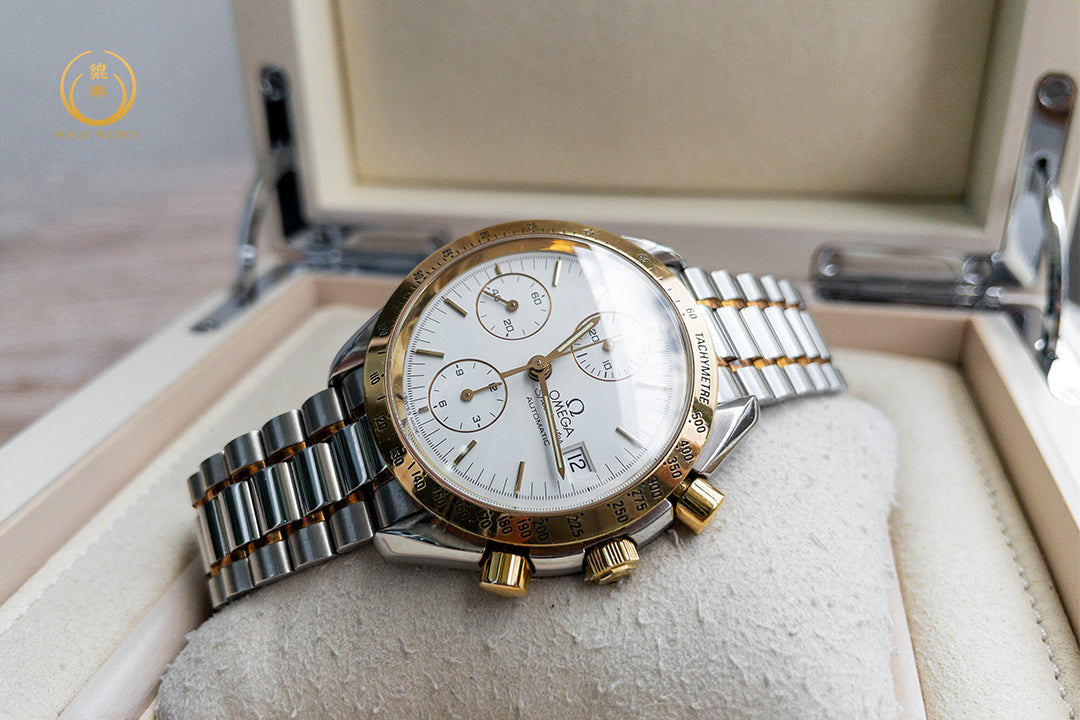 Omega Speedmaster Date Chronograph Steel Yellow Gold