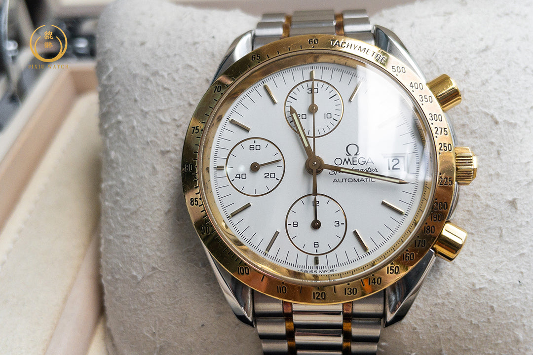 Omega Speedmaster Date Chronograph Steel Yellow Gold