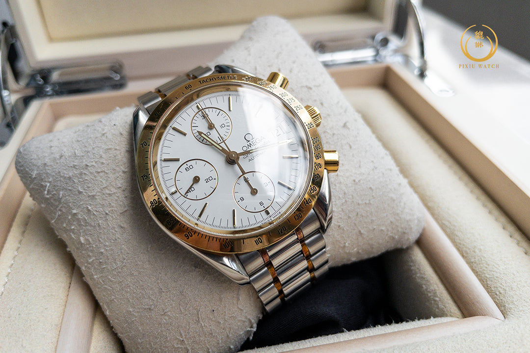 Omega Speedmaster Date Chronograph Steel Yellow Gold