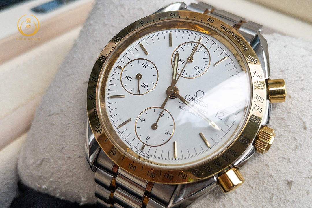 Omega Speedmaster Date Chronograph Steel Yellow Gold