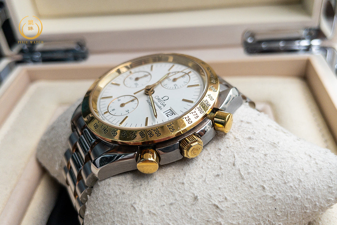 Omega Speedmaster Date Chronograph Steel Yellow Gold
